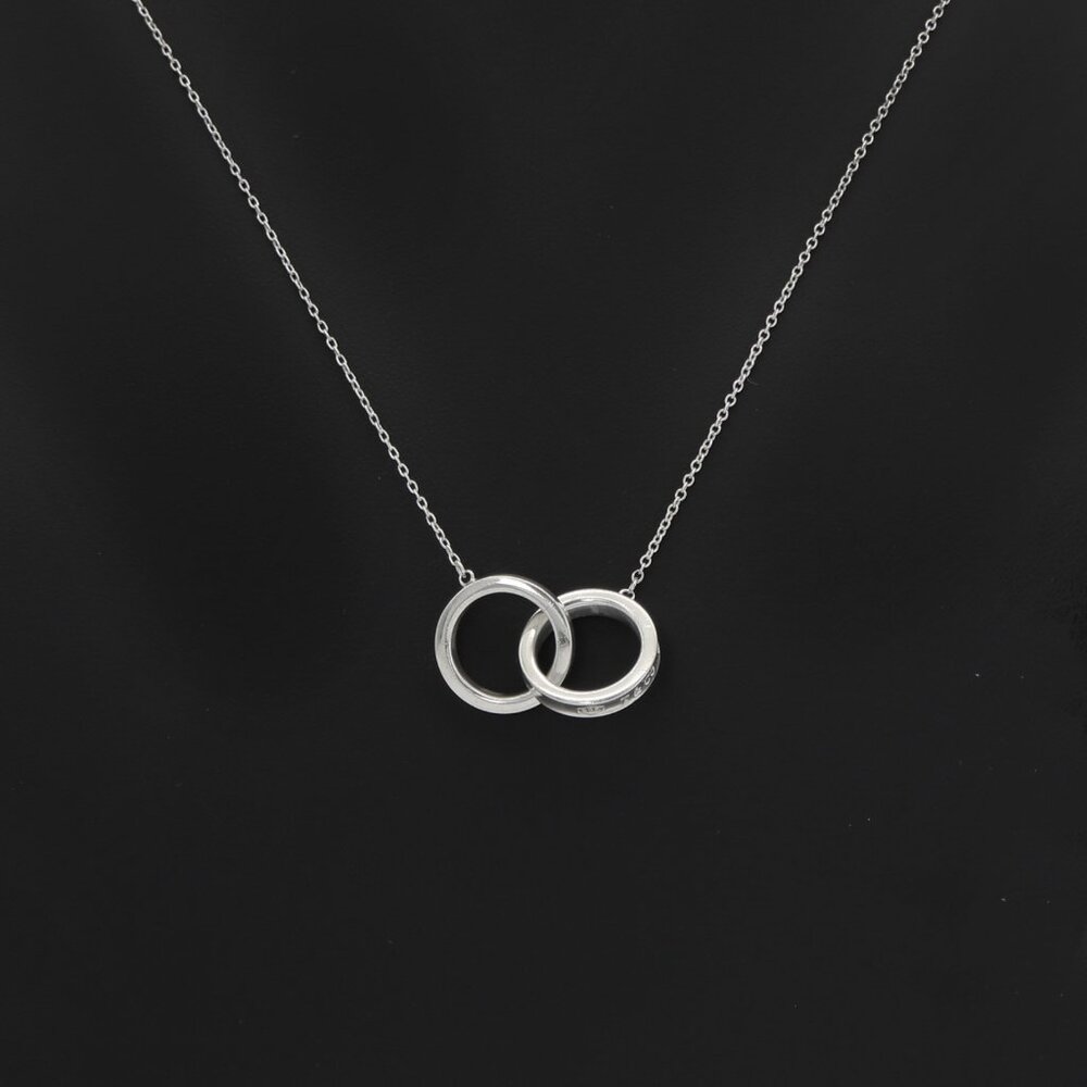 Tiffany & Co. 925 Silver 1837 Interlocking Circles Pendant Necklace